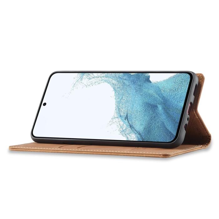 LC.imeeke - LC.IMEEKE Samsung Galaxy A55 5G Wallet Fodral Microfiber - Brun