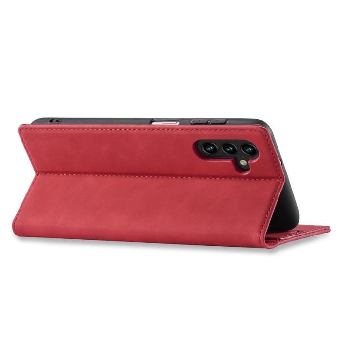 LC.imeeke - LC.IMEEKE Samsung Galaxy A55 5G Wallet Fodral Microfiber - Röd