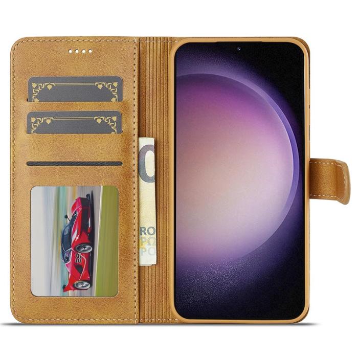 LC.imeeke - LC.IMEEKE Samsung Galaxy A56 5G Fodral Äkta läder - Gul