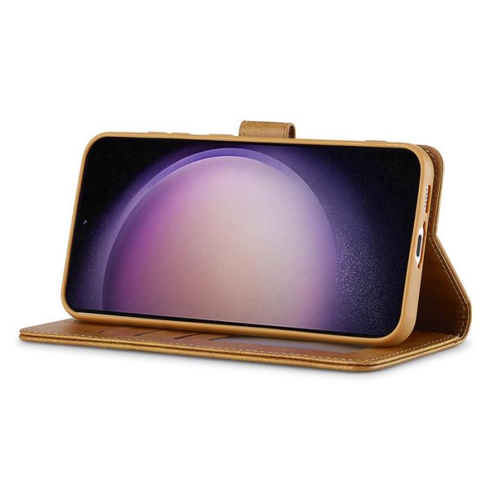 LC.imeeke - LC.IMEEKE Samsung Galaxy A56 5G Fodral Äkta läder - Gul