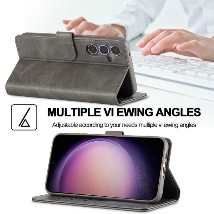 LC.imeeke - LC.IMEEKE Samsung Galaxy A56 5G Fodral - PU Läder - Grå