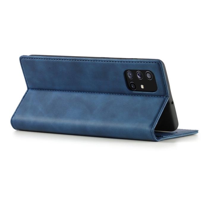 LC.imeeke - LC.IMEEKE Samsung Galaxy A71 Skal Äkta läder - Blå