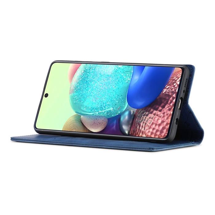 LC.imeeke - LC.IMEEKE Samsung Galaxy A71 Skal Äkta läder - Blå