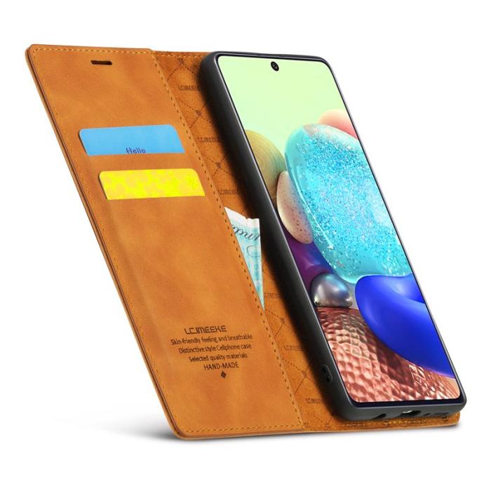 LC.imeeke - LC.IMEEKE Samsung Galaxy A71 Skal Äkta läder - Brun