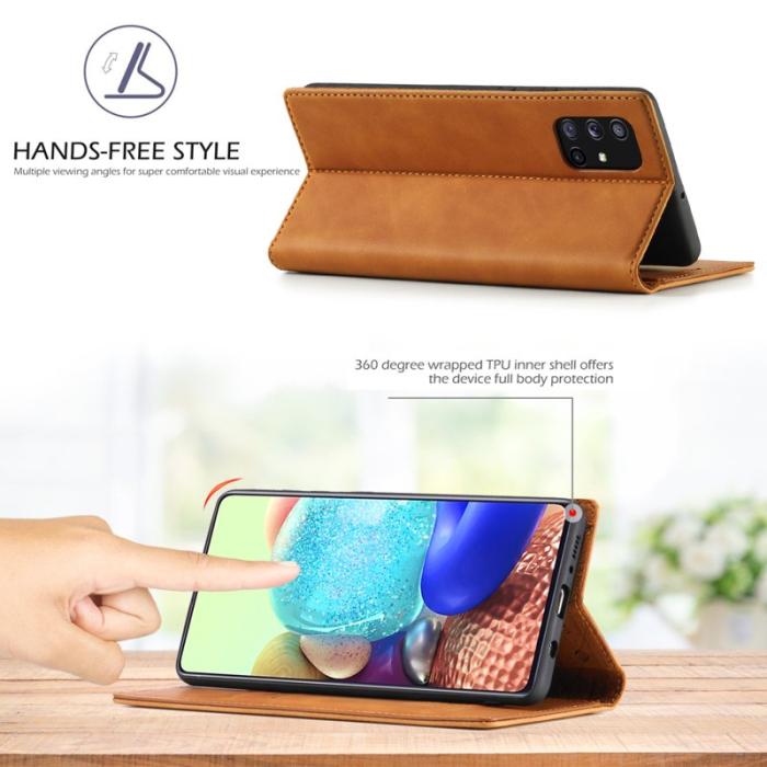 LC.imeeke - LC.IMEEKE Samsung Galaxy A71 Skal Äkta läder - Brun