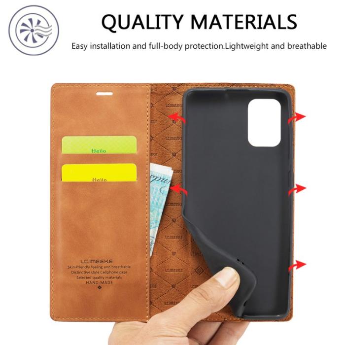 LC.imeeke - LC.IMEEKE Samsung Galaxy A71 Skal Äkta läder - Brun
