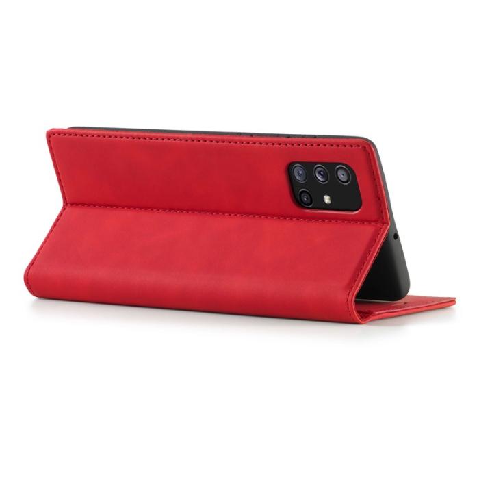 LC.imeeke - LC.IMEEKE Samsung Galaxy A71 Skal Äkta läder - Röd