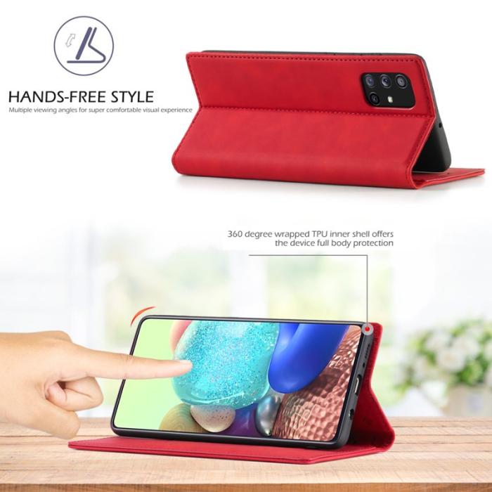 LC.imeeke - LC.IMEEKE Samsung Galaxy A71 Skal Äkta läder - Röd