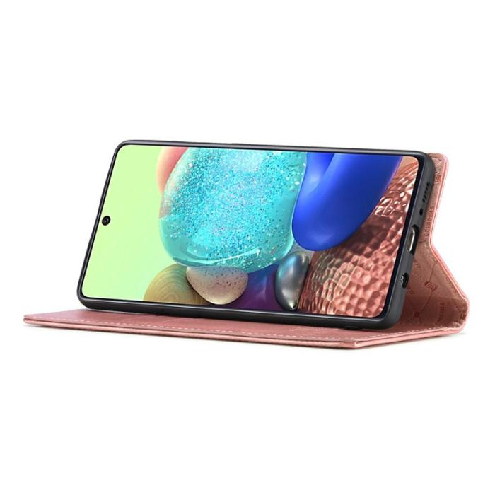 LC.imeeke - LC.IMEEKE Samsung Galaxy A71 Skal Äkta läder - Rose Gold