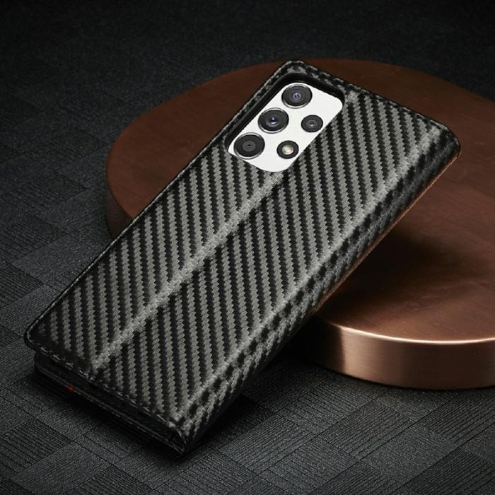 LC.imeeke - LC.IMEEKE Samsung Galaxy A72 Fodral Äkta läder - Svart