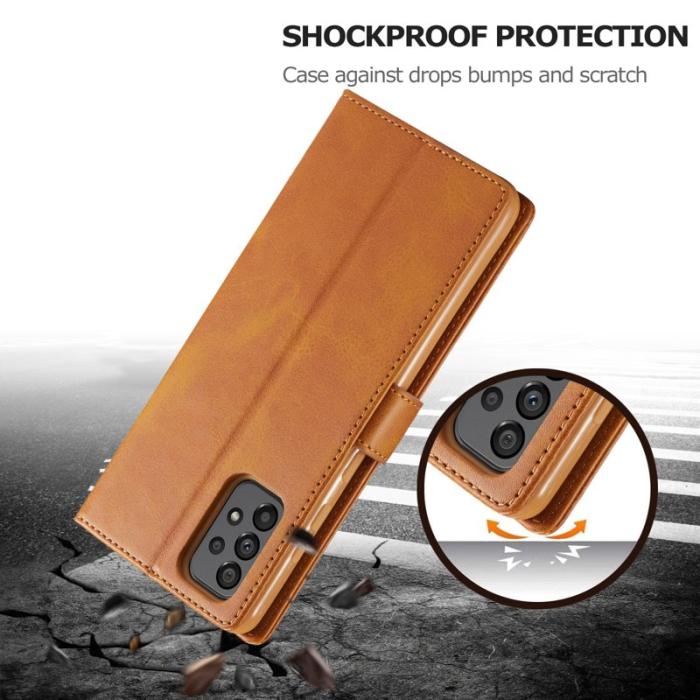 LC.imeeke - LC.IMEEKE Samsung Galaxy A73 5G Fodral Äkta läder - Brun