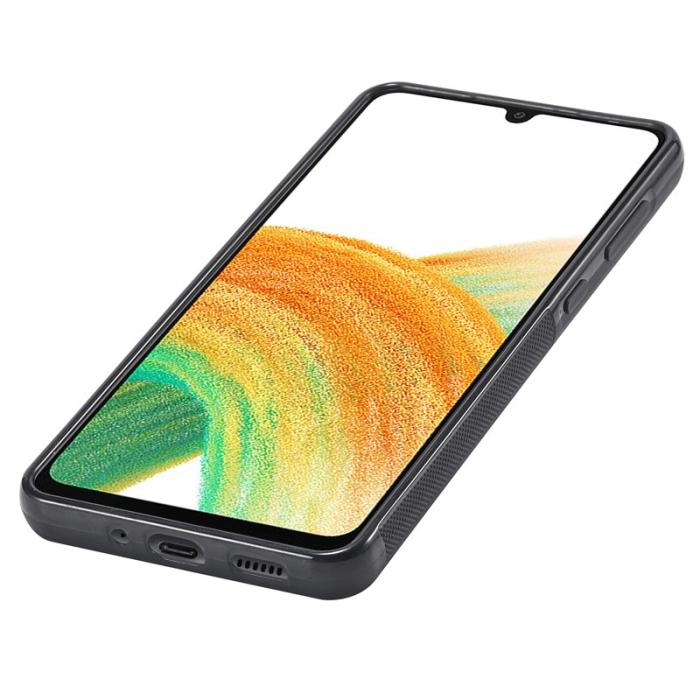 LC.imeeke - LC.IMEEKE Samsung Galaxy A73 5G Fodral - Kolfiber Läder - Svart