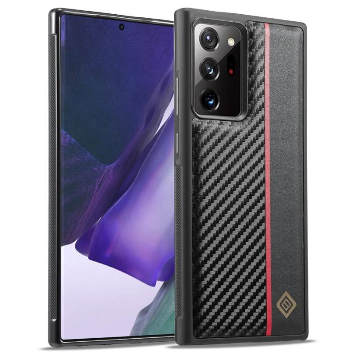 LC.imeeke - LC.IMEEKE Samsung Galaxy Note20 Ultra Fodral - Äkta läder - Svart