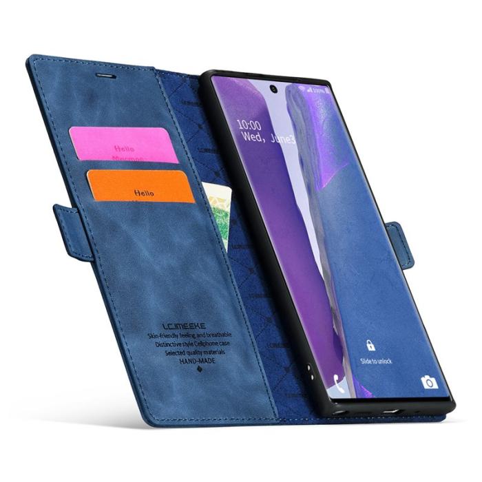 LC.imeeke - LC.IMEEKE Samsung Galaxy Note20 Ultra Skal Äkta läder - Blå