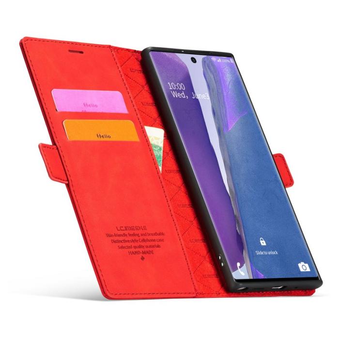 LC.imeeke - LC.IMEEKE Samsung Galaxy Note20 Ultra Skal Äkta läder - Röd