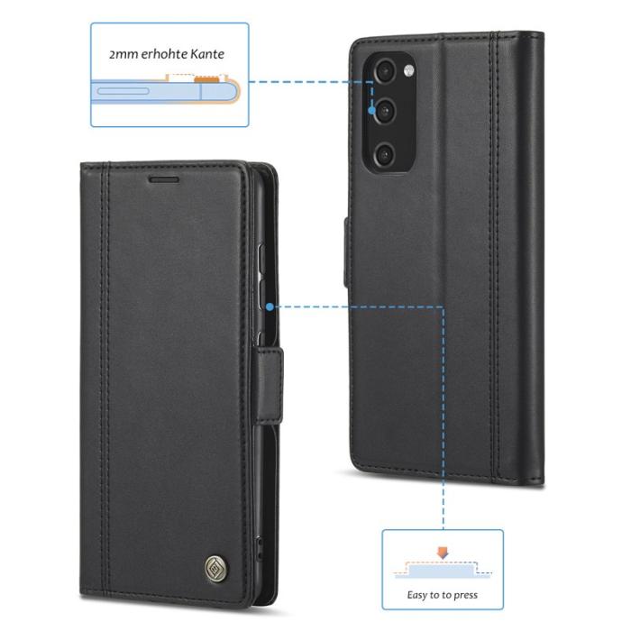 LC.imeeke - LC.IMEEKE Samsung Galaxy S20 Fodral i PU-läder - Svart