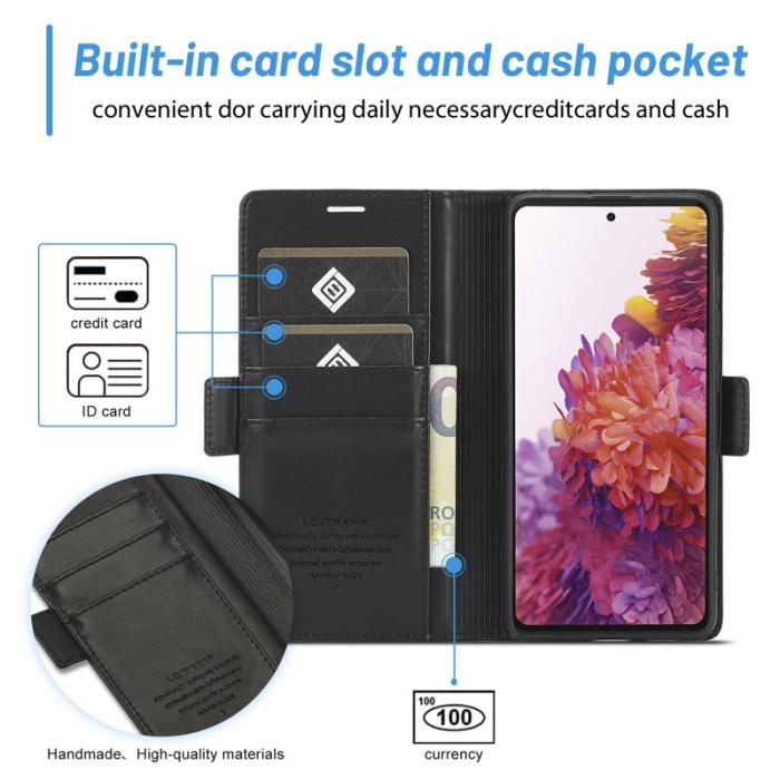 LC.imeeke - LC.IMEEKE Samsung Galaxy S20 Fodral i PU-läder - Svart