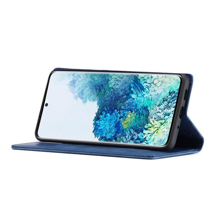 LC.imeeke - LC.IMEEKE Samsung Galaxy S20 Plus Skal Äkta läder - Blå