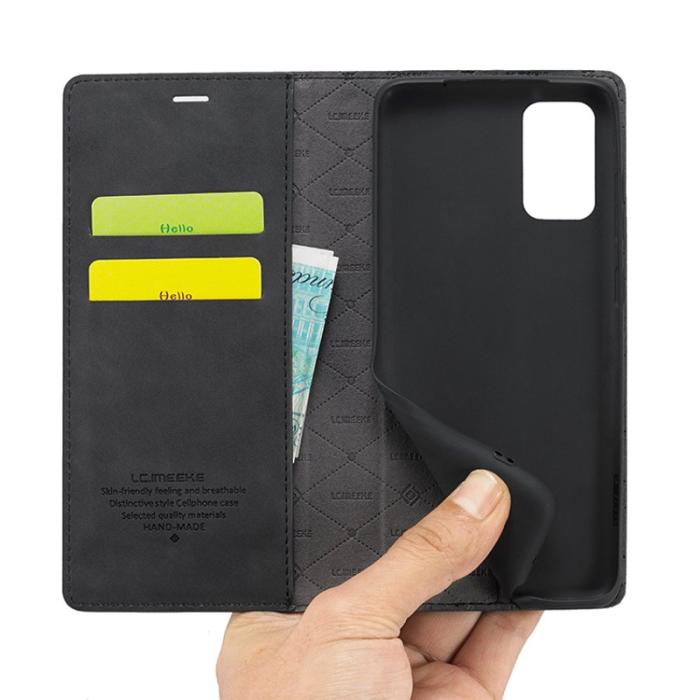 LC.imeeke - LC.IMEEKE Samsung Galaxy S20 Plus Skal Äkta läder - Svart