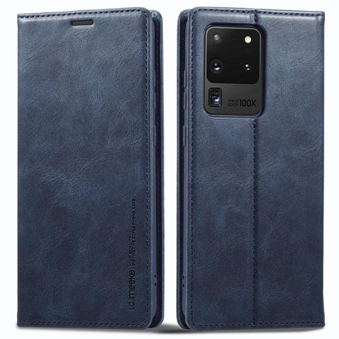 LC.imeeke - LC.IMEEKE Samsung Galaxy S20 Ultra Fodral PU Läder - Blå