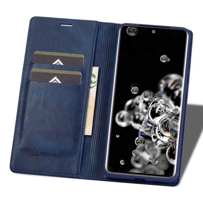 LC.imeeke - LC.IMEEKE Samsung Galaxy S20 Ultra Fodral PU Läder - Blå