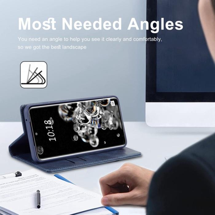 LC.imeeke - LC.IMEEKE Samsung Galaxy S20 Ultra Fodral PU Läder - Blå