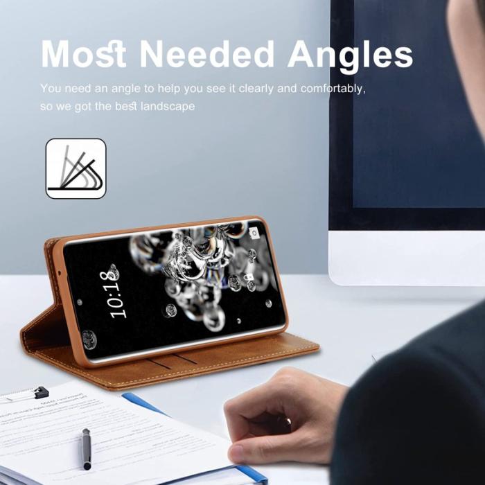 LC.imeeke - LC.IMEEKE Samsung Galaxy S20 Ultra Fodral PU Läder - Brun