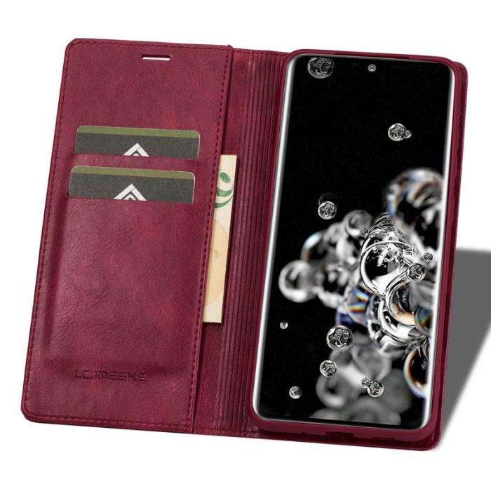 LC.imeeke - LC.IMEEKE Samsung Galaxy S20 Ultra Fodral PU Läder - Röd