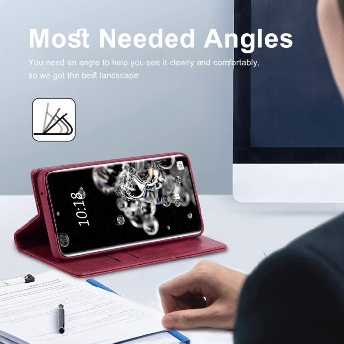 LC.imeeke - LC.IMEEKE Samsung Galaxy S20 Ultra Fodral PU Läder - Röd