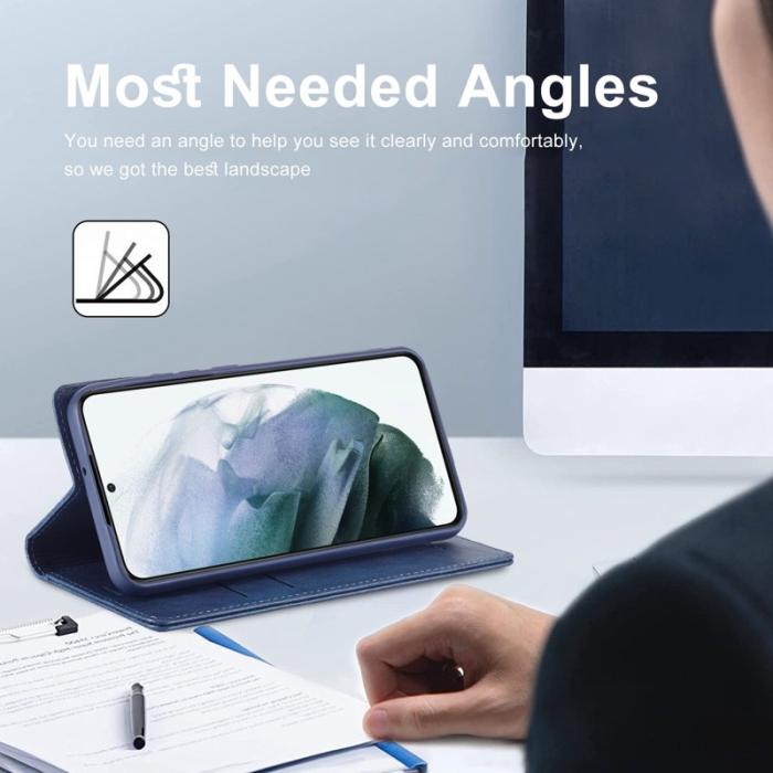 LC.imeeke - LC.IMEEKE Samsung Galaxy S21+ 5G Fodral PU Läder - Blå