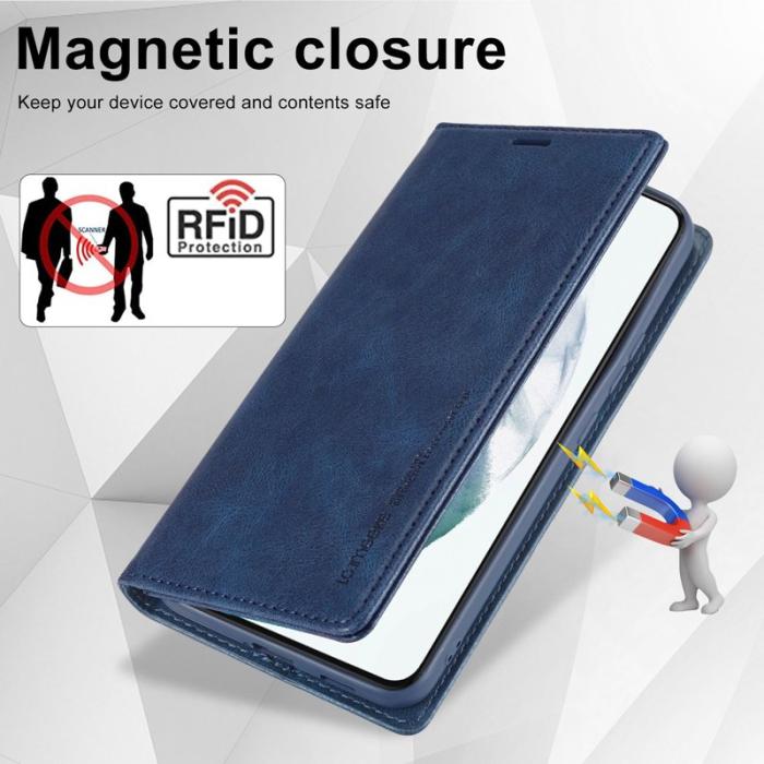 LC.imeeke - LC.IMEEKE Samsung Galaxy S21+ 5G Fodral PU Läder - Blå