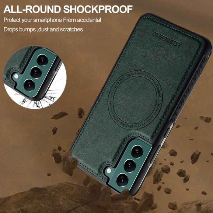 LC.imeeke - LC.IMEEKE Samsung Galaxy S21 FE 5G Fodral - Äkta läder - Grön