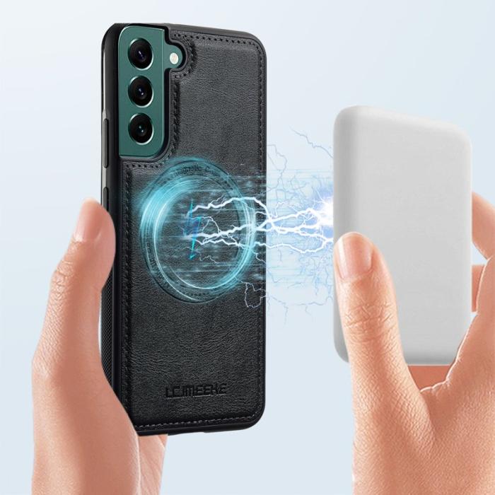 LC.imeeke - LC.IMEEKE Samsung Galaxy S21 FE 5G Fodral - Äkta läder - Svart