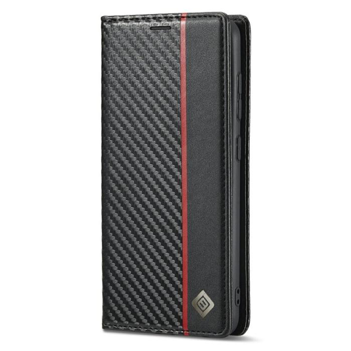 LC.imeeke - LC.IMEEKE Samsung Galaxy S21 FE Fodral Äkta läder - Svart