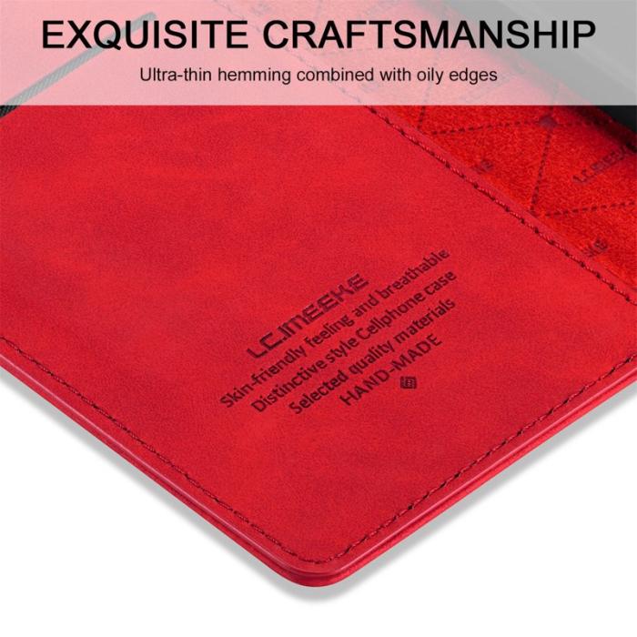 LC.imeeke - LC.IMEEKE Samsung Galaxy S21 FE Skal Äkta läder - Röd