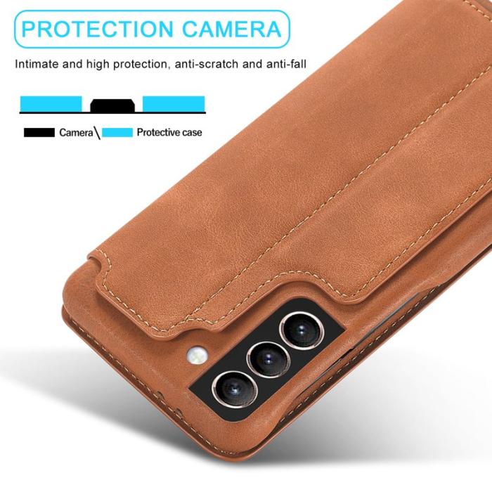 LC.imeeke - LC.IMEEKE Samsung Galaxy S21 Fodral Äkta läder - Brun