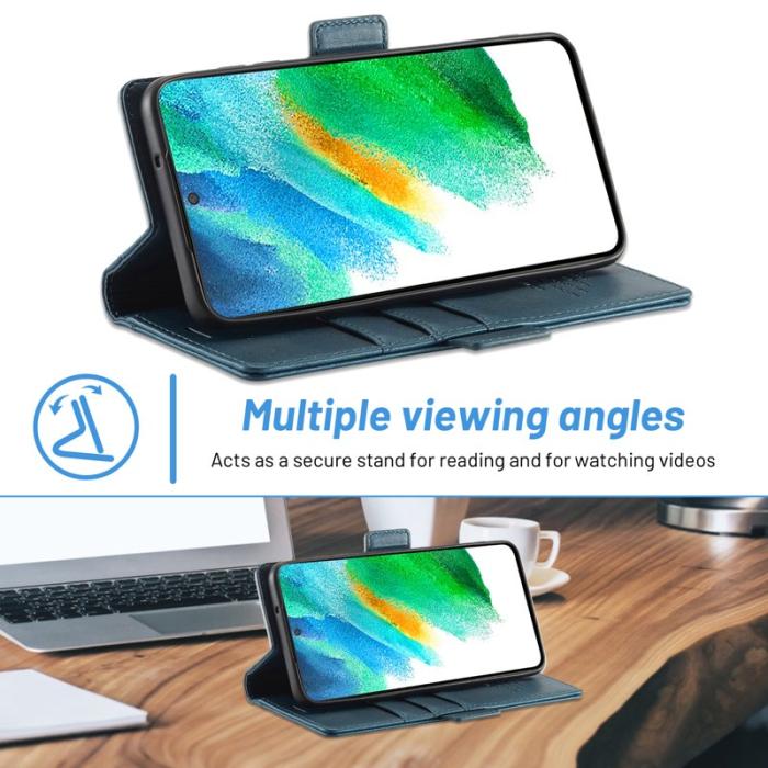 LC.imeeke - LC.IMEEKE Samsung Galaxy S21 Fodral i PU-läder - Blå