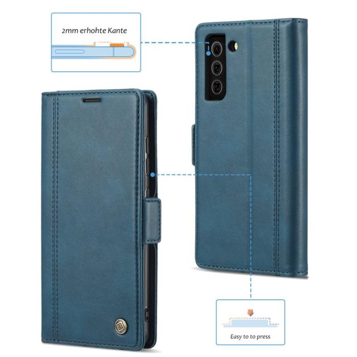 LC.imeeke - LC.IMEEKE Samsung Galaxy S21 Fodral i PU-läder - Blå