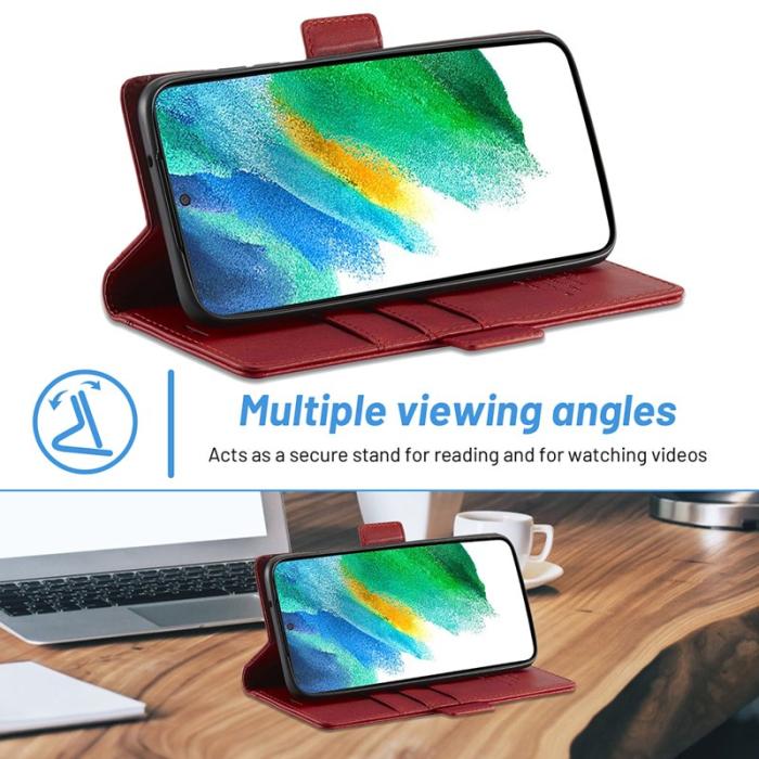 LC.imeeke - LC.IMEEKE Samsung Galaxy S21 Fodral i PU-läder - Röd