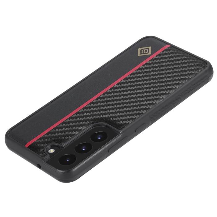 LC.imeeke - LC.IMEEKE Samsung Galaxy S21 Fodral PU Läder - Kolfiber - Svart