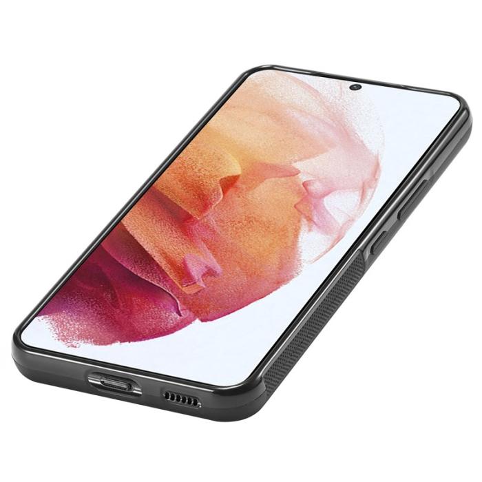 LC.imeeke - LC.IMEEKE Samsung Galaxy S21 Fodral PU Läder - Kolfiber - Svart