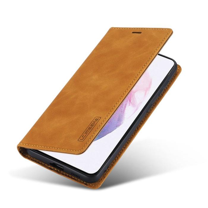 LC.imeeke - LC.IMEEKE Samsung Galaxy S21 Skal Äkta läder - Brun