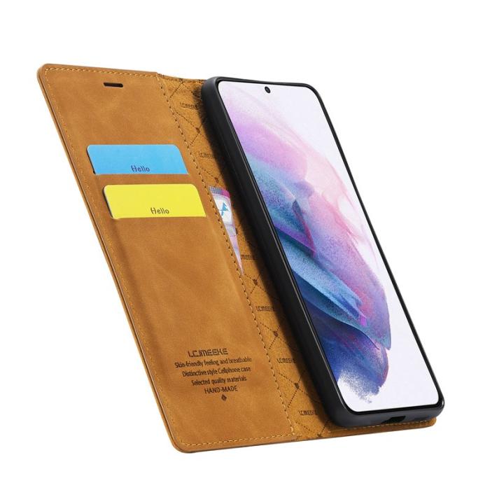 LC.imeeke - LC.IMEEKE Samsung Galaxy S21 Skal Äkta läder - Brun