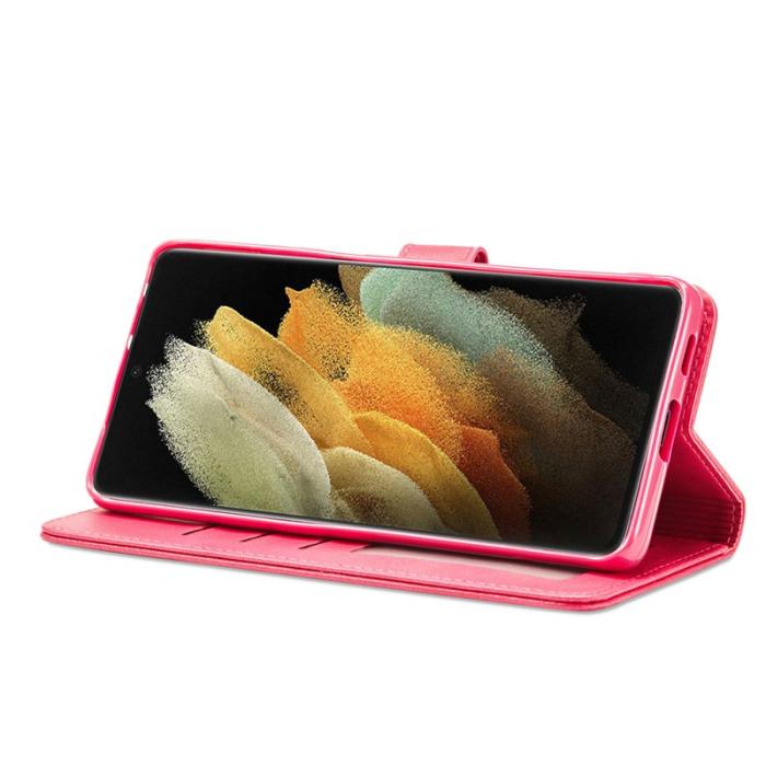 LC.imeeke - LC.IMEEKE Samsung Galaxy S21 Ultra Fodral Äkta läder - Rose