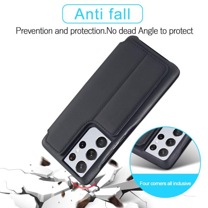 LC.imeeke - LC.IMEEKE Samsung Galaxy S21 Ultra Fodral Äkta läder - Svart