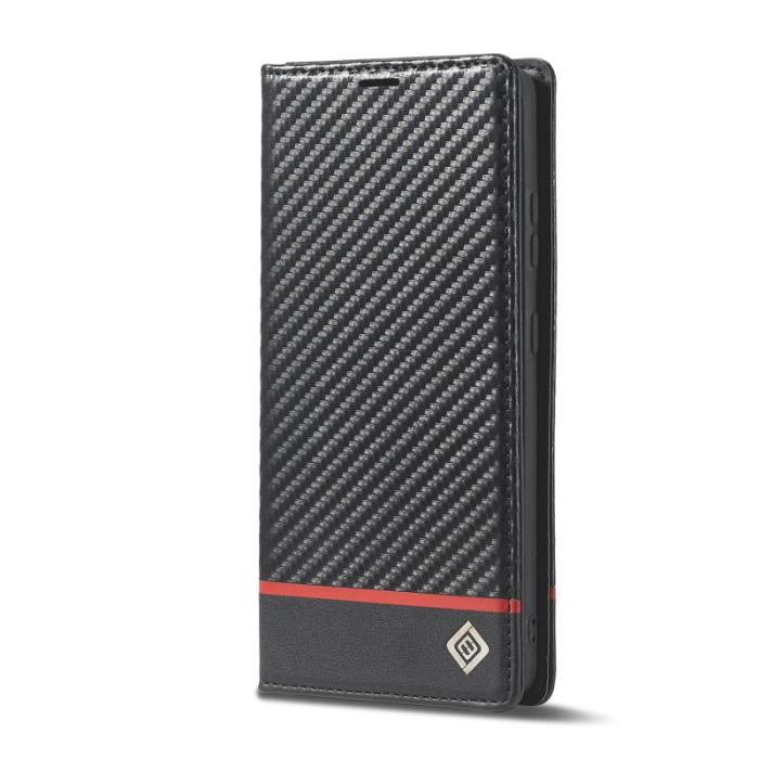 LC.imeeke - LC.IMEEKE Samsung Galaxy S21 Ultra Fodral PU Läder - Röd