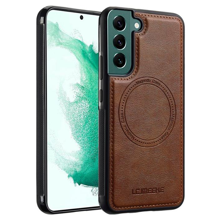 LC.imeeke - LC.IMEEKE Samsung Galaxy S22 5G Fodral Äkta läder - Brun