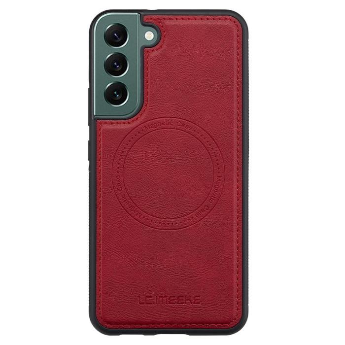 LC.imeeke - LC.IMEEKE Samsung Galaxy S22 5G Fodral - Äkta läder - Röd