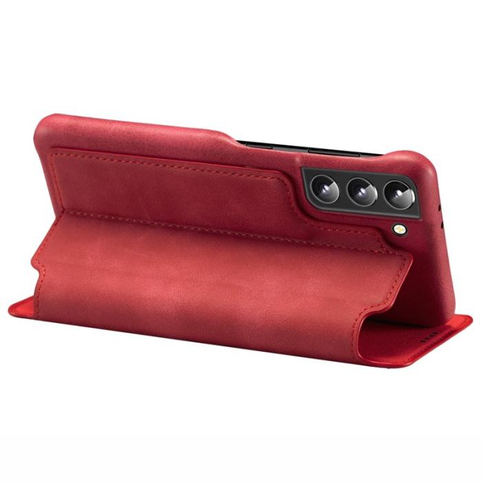 LC.imeeke - LC.IMEEKE Samsung Galaxy S22 5G Fodral PU Läder - Röd
