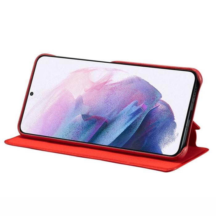 LC.imeeke - LC.IMEEKE Samsung Galaxy S22 5G Fodral PU Läder - Röd